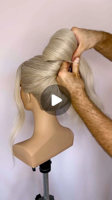 Joseph I'Anson on Instagram: "Do you want to create an easy messy textured updo? Then checkout this super quick tutorial…..  Inspired by the amazingly talented @alexgaboury   L’IMAGE Mannequin - “LIZ” from @equip_the_creative use code Joseph10 at the checkout to get 10% off your order.   Styled using @colorwowhair Style On Steroids & Cult Favourite Hairspray  #hairtutorial #hairup #hairupdo #hairdo #hairdosimple #updo #updos #updohairstyles #hairups #hairstyles #hairideas #Weddinghair #hairwedding #bridalhair #reel #reels #igreels #ighair #hairfashion #hairhack #hairgoals #updostyles #upstyle #tutorialhair #hairart #reelitfeelit #bridalhair #bridalhairinspo #kimkardashian #colorwow  @behindthechair_com  @markleesonsalons @nextlevelhairstylists @hairbrained_official @limage_gmbh @hairtutori Old School Updo Hairstyles, Modern Hair Updo, Uplift Hair Styles, Long Hair High Updo, White Hair Updo, Elegant Hair Up, Diy Formal Updo, Sophisticated Updo, Diy Wedding Updos For Long Hair