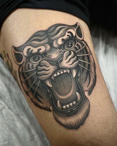 Teeth Tattoo, Cat Face Tattoos, Tooth Tattoo, Steampunk Tattoo, Traditional Flash, Knee Tattoo, Classic Tattoo, Traditional Tattoos, Tiger Tattoo