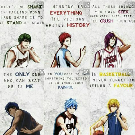 Generation of miracle and thier mind. Generation Of Miracles Wallpapers, Kurokuno Basketball, The Generation Of Miracles, Vorpal Swords, Anime Quotes About Life, Anime Motivation, Kurokos Basketball, Kuroko Basketball, Kuroko No Basket Characters