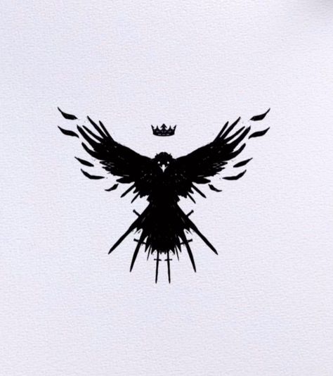 Raven Silouhette Tattoo, Three Eyed Raven Game Of Thrones, Cool Raven Tattoos, Evil Raven Tattoo, Raven Queen Tattoo, Three Eyed Crow Tattoo, Raven Logo Design Ideas, Raven Tattoo Minimalist, Crown Of Thrones Tattoo