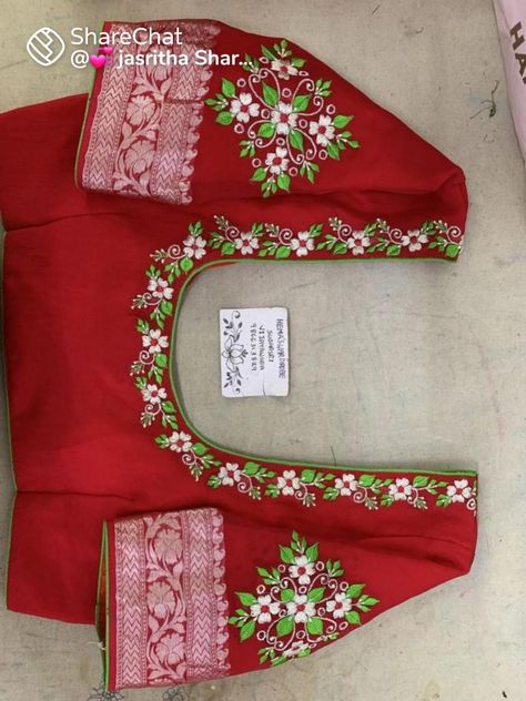 Stain Stitch, Embroidery Work Blouse, Latest Blouse Designs Pattern, Trendy Embroidery, Blouse Ideas, Kids Blouse Designs, Traditional Blouse Designs, Latest Model Blouse Designs, Blouse Design Images