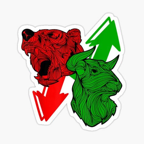 "Bear vs bull for stock markets investor, funny stock traders " Sticker for Sale by GoehringWatchCo | Redbubble Big Bull Stock Market Wallpaper, Stock Market Bull And Bear Wallpaper, Forex Trading Stickers, Trading Bull, Bullish And Bearish, Bear Vs Bull, Stock Ticker, Stock Trader, Vision 2024