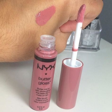 NYX Cosmetics Butter Lip Gloss Angel Food Cake at LoveMy Makeup Butter Lip Gloss, Nyx Butter, Nyx Butter Gloss, Butter Gloss, Nyx Lipstick, Nyx Makeup, Makeup Swatches, Angel Food Cake, Food Cake