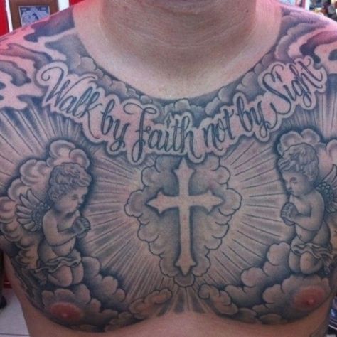 35 best Faith Chest Tattoos images on Pinterest | Chest ... #mentattoo #tattooideas Full Chest Tattoos, Half Sleeve Tattoos Drawings, Chest Plate, Cross Tattoo For Men, Forearm Sleeve Tattoos, Religious Tattoo, Best Tattoo Ideas, Cool Chest Tattoos, Half Sleeve Tattoos For Guys