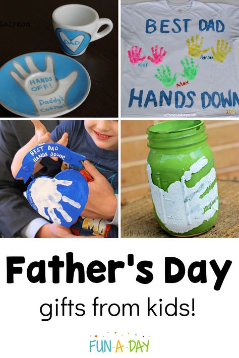 Dad will LOVE these gifts that kids can make themselves, and Dads can actually use! You can't go wrong with handprint arts and crafts! Handmade Father's Day Gifts, Gifts From Kids, Father's Day Activities, Cadeau Parents, Cute Ideas, Father's Day Diy, Cadeau Diy, Dad Day, Father's Day Gifts