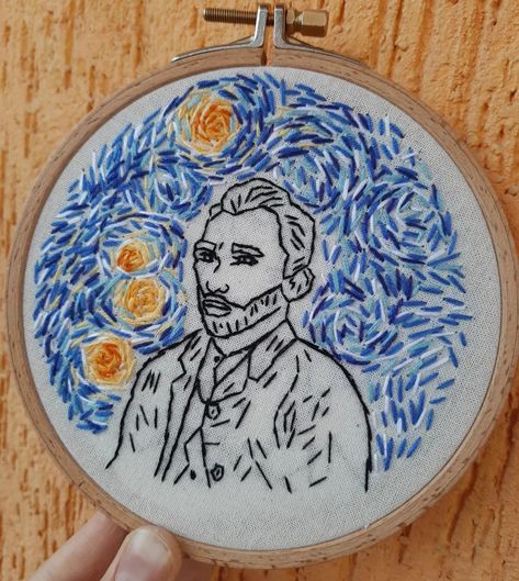 #hoopart#vangogh#embroideryart#art#vincentwillemvangogh Vincent Willem Van Gogh, Hoop Art, Embroidery And Stitching, Van Gogh, Stitching, Embroidery, Van, Quick Saves, Art