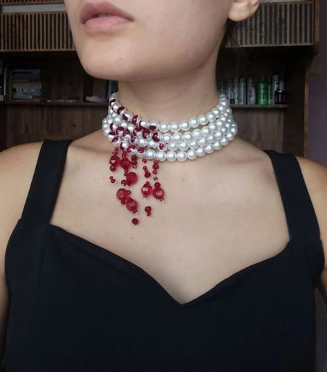 Bloody Pearl Necklace,vampire Choker,necklace Y2k Pearl ,vampire Necklace,handmade Jewellery,horror, Choker for Halloween,gothic Jewelry, - Etsy Turkey Vampire Choker, Necklace Vampire, Vampire Bite, Vampire Earrings, Vampire Necklace, Vampire Bites, Victorian Vampire, Dark Jewelry, Pearl Jewelry Design