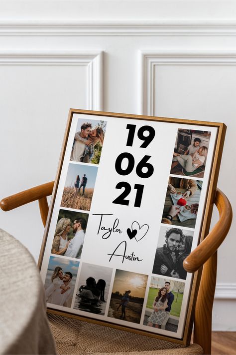 Anniversary Photo Collage, Diy Anniversary Gifts For Him, 1 Year Anniversary Gift, Anniversary Gift For Boyfriend, Diy Anniversary Gift, Diy Photo Book, 5 Year Anniversary Gift, Collage Gift, Anniversary Frame