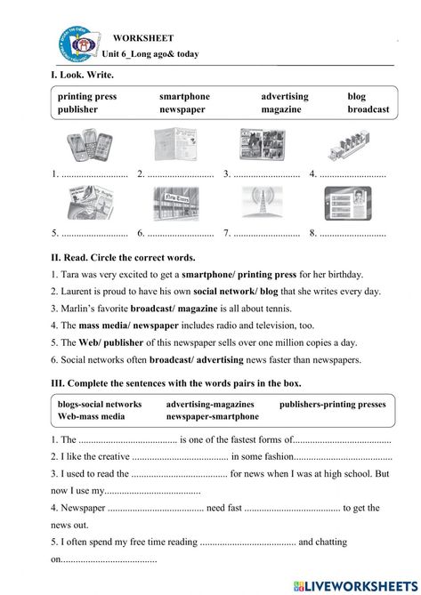 Means Of Communication Worksheets, Test For Kids, Communication Activities, English Teaching Materials, Means Of Communication, The Worksheet, Media Literacy, English Teaching, Mass Media