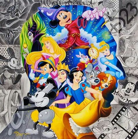 Tim Rogerson, Walt Disney Characters, Disney Fine Art, Mickey Mouse Art, Disney Pop, Disney Posters, Disney Images, Disney Artwork, Expo 2015