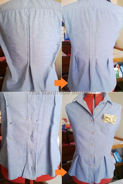 Spring Shirt Dress (tutorial) | The Wardrobe Surgeon How To Widen Sleeves, Repurposing Clothes Refashioning, Upcycled Button Up Shirt, Upcycle Mens Dress Shirt, Shirt Dress Tutorials, Shirt Alterations, Clothing Refashion, Mens Shirt Refashion, Dress Tutorial