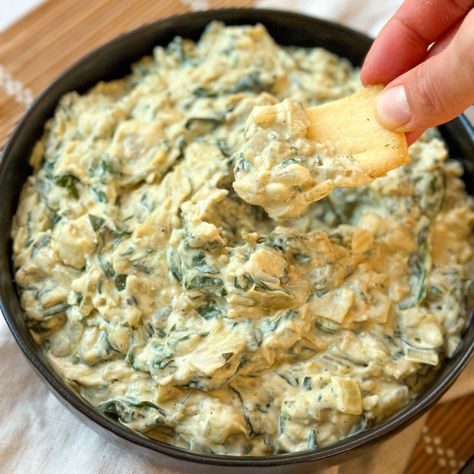 Dairy Free Spinach Dip, Vegan Artichoke Dip, Favorite Party Appetizers, Vegan Spinach Artichoke Dip, Tofu Recipes Healthy, Spinach And Artichoke Dip, Vegan Spinach, Vegan Parmesan Cheese, Vegan Dip