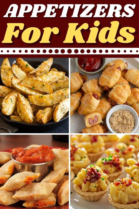 These appetizers for kids are perfect for picky eaters! From mac and cheese bites to taco cups to pizza rolls, these kid-friendly treats are irresistible. Appetizer Recipes For Picky Eaters, Party Food For Picky Eaters, Kid Finger Foods Party, Appetizer For Kids Party, Easy Kid Friendly Appetizers For A Party, Picky Eater Appetizers, Kid Approved Appetizers, Kids Finger Food Party, Appetizers For Picky Eaters