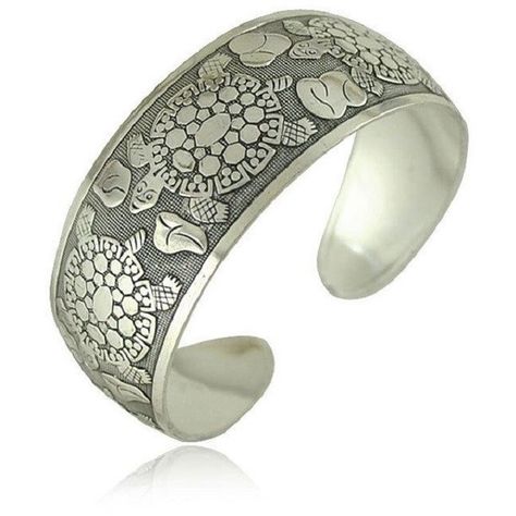 Unisex Antique Silver Plated Turtle Bangle Bracelet (415 UAH) ❤ liked on Polyvore featuring jewelry, bracelets, unisex jewelry, hinged bracelet, antique silver bangles, bracelets bangle and bangle jewelry Silver Cuff Bangle, Vintage Cuff Bracelet, Metal Cuff Bracelet, Geometric Bracelet, Tibetan Jewelry, The Bangles, Cuff Bangle Bracelet, Silver Bangle Bracelets, Silver Cuff Bracelet