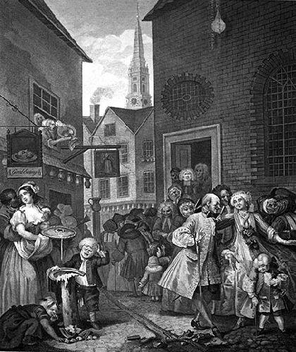 Between 50,000 and 80,000 of these committed Calvinists settled in England, with perhaps half this number eventually finding a home in the Greater London area. Because emigration was illegal under French law, many came with few resources, buoyed up only by strongly felt religious conviction. At the same time many of the refugees possessed skilled trades associated with weaving, clockmaking and financial services. There was also a large number of intellectuals Alphonse Daudet, William Hogarth, Times Of The Day, Salou, British History, Caricatures, Gifts In A Mug, Art Reproductions, Photographic Prints