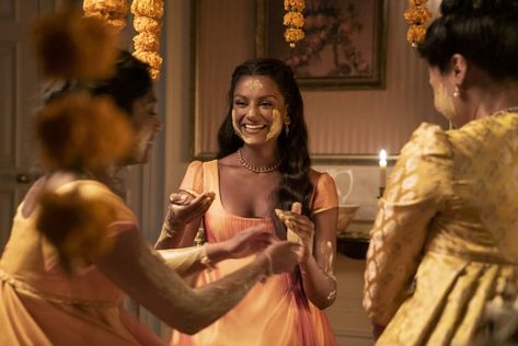 Simone Ashley on South Asian Representation in Bridgerton Simone Ashley, Phoebe Dynevor, British Literature, Julia Quinn, Mary Shelley, Haldi Ceremony, Bollywood Songs, Shows On Netflix, Beauty Business