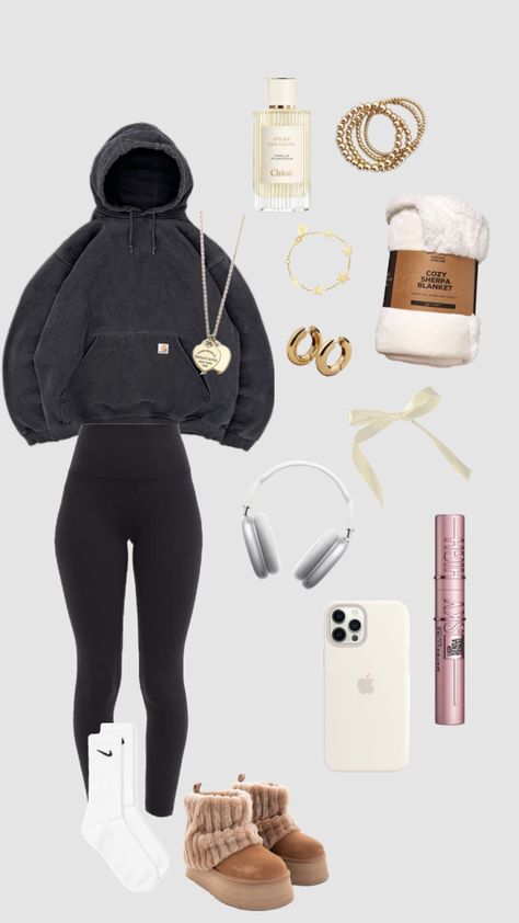 Cozy fall fit #outfitinspo Cozy Fall Outfits College, Around The House Outfit Lazy Days, Cute Cozy Outfits Black Women, Comfy Outfits Winter Lazy Days, Comfy Baddie Fits, Warm Cozy Outfits, Comfy Winter Fits, Cozy College Outfit, Comfy Thanksgiving Outfit