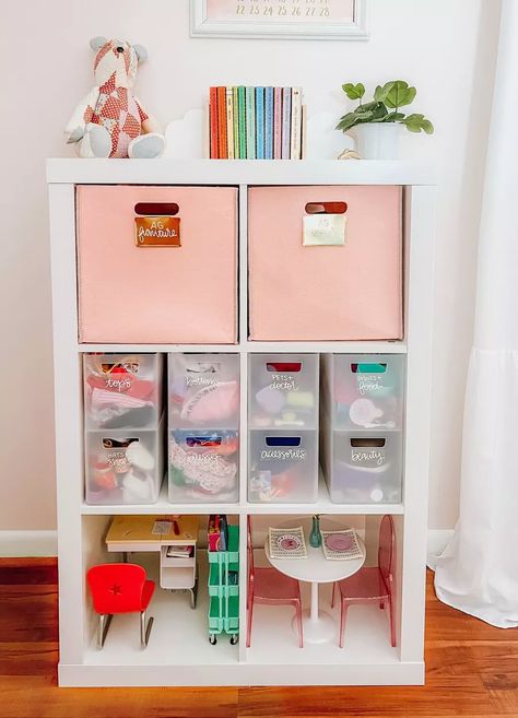 Bathroom Organizer Bin with … curated on LTK American Girl Storage, Girl Toy Storage, Farmhouse Toys, Girls Room Organization, Doll Organization, 6 Cube Organizer, Shared Girls Room, Toddler Boy Room Decor, Doll Storage