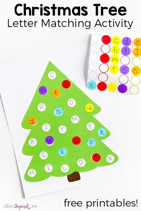 Christmas tree letter matching activity for fun and learning this Christmas! A hands-on way to teach letters to preschoolers this Christmas season. Letter Matching Activities, Christmas Learning, Christmas Preschool, Christmas Lesson, December Activities, Christmas Kindergarten, Christmas Alphabet, Letter Matching, Letter Activities