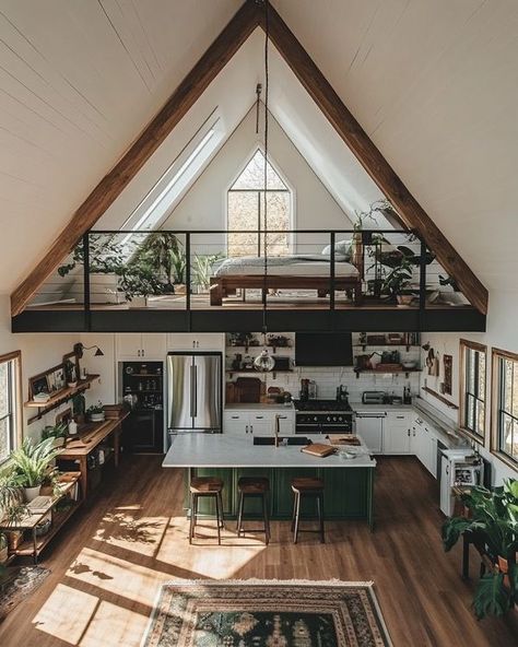 Tiny House Big Windows, Living In A Small House, Converted Barn Homes, A Frame Cabin Plans, Tiny House Luxury, House Big, A Small House, Tiny House Inspiration, Guest Cabin