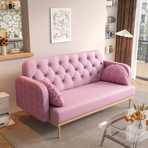 Faster shipping. Better service Small Sofa For Bedroom, Hot Pink Furniture, Home Office Light, Pink Loveseat, Glam Cowgirl, Living Room Mid Century Modern, Sofa For Bedroom, Room Mid Century Modern, Small Studio Apartment Decorating