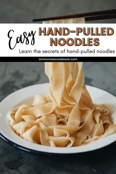 Discover the art of making freshly made hand-pulled noodles at home with this foolproof recipe! These noodles are springy, chewy, and have a perfectly meaty texture that dried noodles don't have. With step-by-step instructions and tips, you’ll learn all the secrets to creating amazing hand-pulled noodles in your own kitchen. Great for stir-fries, soups, or your favorite noodle dishes. Asian Dinner Recipes, Asian Dinners, Asian Noodle Recipes, Best Chinese Food, Authentic Chinese Recipes, Easy Chinese Recipes, Restaurant Dishes, Fool Proof Recipes, Vegetarian Cooking