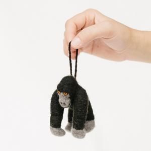 Gorilla Ornament (Mini) Mini Store, Cow Horns, Mens Beanie, Nuno Felting, Mambo, Naturally Dyed, Cool Baby Stuff, Needle Felting, Hand Knitting