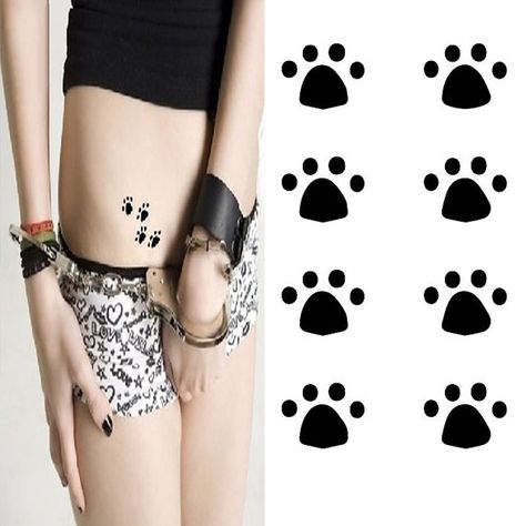 The cat and dog footprints Temporary TattooSet of by NiceTatoos, $3.50 Cat Paw Tattoos, Cat Footprint, Bear Paw Print, Paw Pattern, Temporary Tattoo Designs, Real Tattoo, Make Up Remover, Eyebrow Gel, Female Tattoo