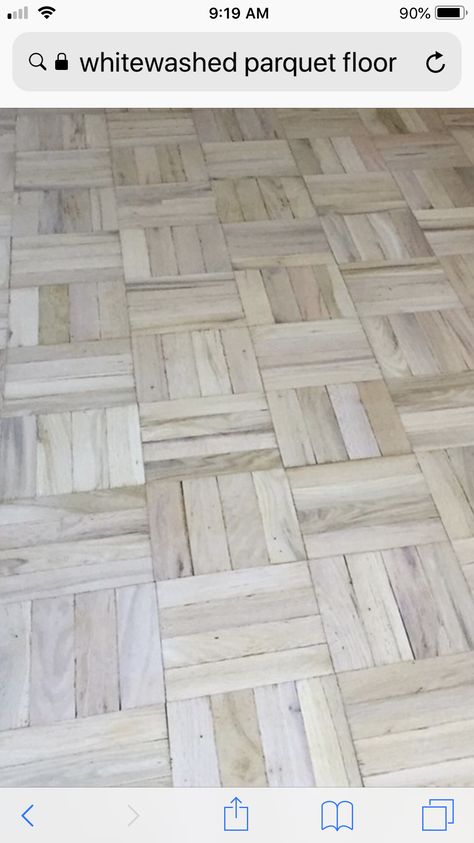 White Washed Parquet Flooring, Bleached Parquet Floors, White Wash Parquet Flooring, Rental House, Farm Kitchen, Parquet Flooring, Wooden Flooring, White Wash, House Rental