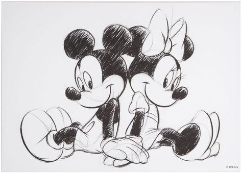 Disney Frozen Retro mickey & minnie sketch canvas Minnie Sketch, Disney Art Diy, Mickey Tattoo, Mouse Sketch, Minnie Y Mickey Mouse, Cartoon Drawings Of People, Cartoon Drawings Disney, Cartoon Drawings Of Animals, Mouse Drawing