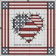 Usa Cross Stitch Pattern, Cross Stitch Quilt Blocks Free Pattern, Cross Stitch Patterns Free Printable, Patriotic Cross Stitch Patterns, Flag Cross Stitch, Patriotic Cross, Cross Stitch Freebies, Holiday Cross Stitch, Cross Stitch Needles