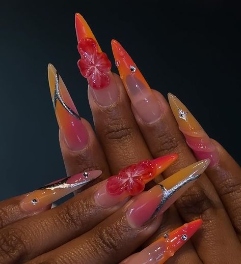 me 🤝 freestyles • • • #nailzzbylo #nails #nailsnailsnails #nailsofinstagram #nailtech #nailart #nailartist #summernails #springnails #3dflowernails #airbrushnails #covinanails #626nails Spider Lily Nails, Maximalist Nails, Lily Nails, Red Spider Lily, Spider Lily, Red Spider, Style Nails, Ideal Life, Creative Nail Designs