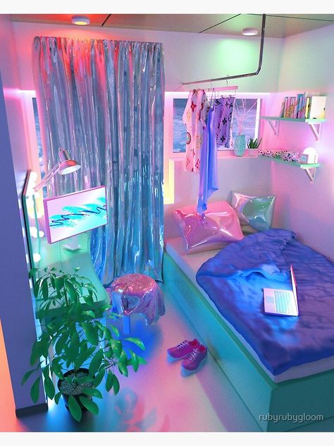 #y2k #foryoupage #fyp #pinterest #room #aesthetic #pink Y2k Room Decor, Y2k Room, Neon Bedroom, Aesthetic Bedroom Ideas, Neon Room, Cute Bedroom Ideas, Girl Bedroom Designs, Design Room, Aesthetic Rooms