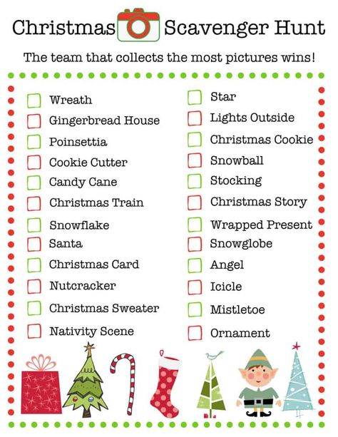 Christmas Photo Scavenger Hunt, Scavenger Hunt Printable, Christmas Scavenger Hunt, Photo Scavenger Hunt, Snowball Cookies, Life Group, Christmas Train, Elf Ideas, Easy Christmas Crafts