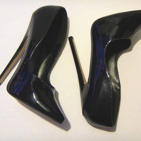 Highest Heel Mercy Extreme Stiletto 7" Black Patent Pumps Size 8 Rare Black Patent Pumps, Heel Shoes, A Box, Heel Height, High Heels, Carpet, Pumps, Pet, Heels