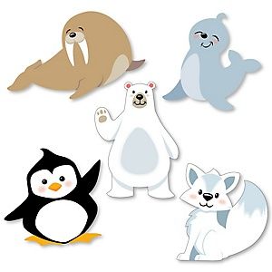 Dog Baby Shower, Winter Party Themes, Winter Paper, Lap Book, Penguin Party, Polar Animals, Diy Party Supplies, Birthday Party Crafts, Arctic Animals