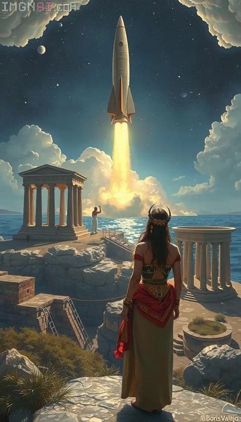 Scythian woman – Xandr Focart 1980s Aesthetic, Boris Vallejo, Ancient Greek Architecture, Black Sea, Long Sleeve Tunic, Ancient Greek, Sci Fi, Oil Painting