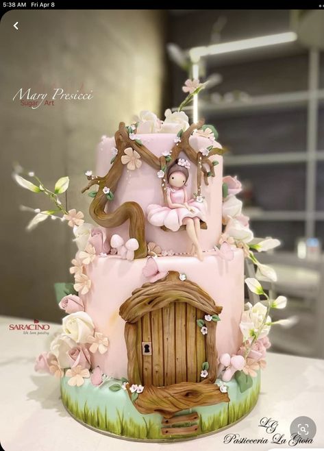 Fairy House Cake, Fairy Birthday Cake, House Cake, Fairy Cakes, Gateaux Cake, Fairy Birthday, Gorgeous Cakes, Pink Cake, Love Cake