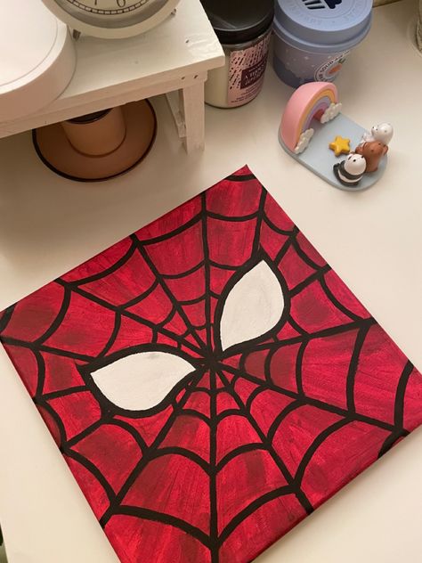 Spiderman Parking Spot, Painting Ideas On Canvas Spiderman, Spider Man Painting Easy, Edgy Painting Ideas, Spiderman Painting Easy, Spiderman Painting On Canvas, Simple Painting Ideas For Beginners Easy, Paint Spiderman, Spiderman Canvas Painting