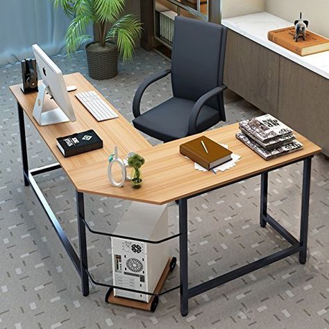 Advocate Office, Modern L Shaped Desk, Computer Tables, Industrial Office Furniture, Desk Pc, Desk Corner, Office Table Design, Computer Desks, Corner Computer Desk