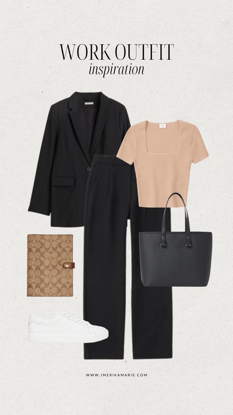 10 Work Outfit Ideas for Young Professionals | Business Casual + Neutral | Erika Marie Business Spring Outfits, Casual Workwear Women Summer, Work Outfits Women Office Spring 2023, Project Manager Outfit, Neutral Work Outfits Women, Work Capsule Wardrobe Business Casual, Blazer Work Outfits Women, Spring Professional Outfits Women, Colorful Work Outfits Women