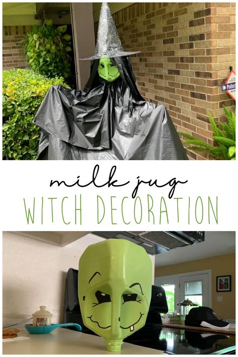 Halloween Milk Jugs, Outdoor Witch, Witch Tree, Witch Decorations, Halloween Camping, Scary Halloween Decorations Diy, Halloween Diy Outdoor, Halloween Decor Diy, Halloween Decorations Outdoor