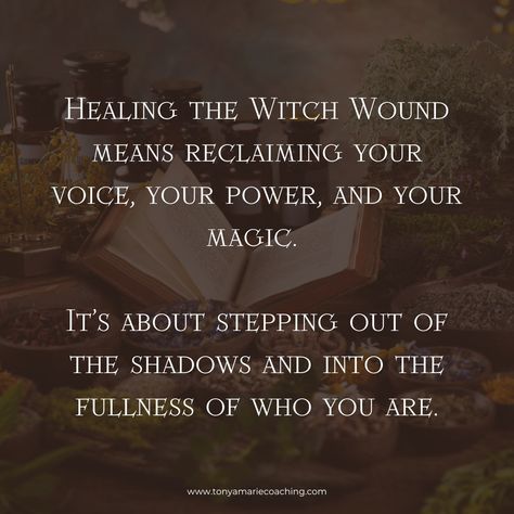 Have you ever felt like you’re holding back, afraid to fully step into your power? That might be the Witch Wound at work. 🌑 The Witch Wound is a deep-rooted fear and trauma passed down through generations. It’s the fear of being seen, the fear of your own power, and the fear of being persecuted for who you truly are. This wound manifests in many ways: self-doubt, fear of judgment, hiding your true self, and avoiding your innate gifts. It’s not just about witchcraft—it affects anyone who has... Who Knows Why We Were Taught To Fear The Witches, Witch Wound, Step Into Your Power, Witch Magic, True Self, The Fear, The Witch, Your Voice, Spiritual Growth