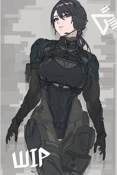 Female Body Types Reference, Iron Legion, Study Templates, Anime Military, Cyberpunk Character, 캐릭터 드로잉, Female Soldier, Anime Warrior, Cyberpunk Art