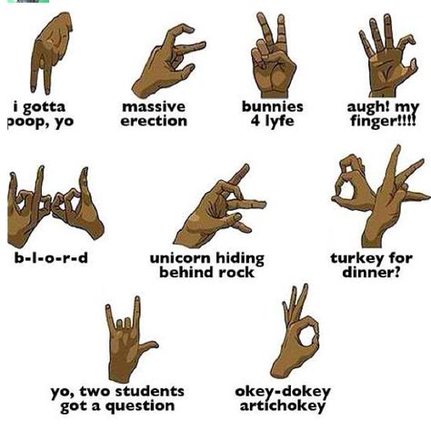 Guide to gang signs part 2...frickin love it!!! Gang Hand Signs, Blood Gang Sign, Crip Gang, Silly Humor, Gang Tattoos, That's Hilarious, Hand Poses, Animes Emo, Gang Culture