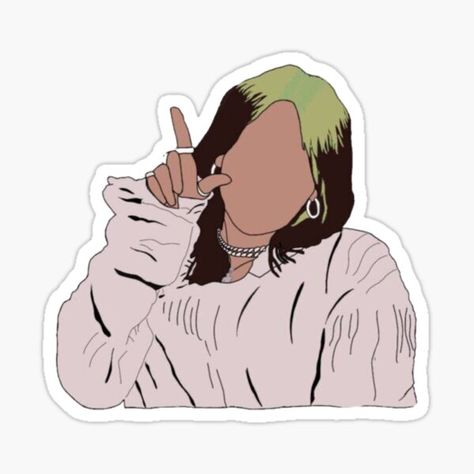 Pegatinas: Billie Eilish | Redbubble Preppy Stickers, Homemade Stickers, Snapchat Stickers, Bubble Stickers, Tumblr Stickers, Cartoon Stickers, Girl Stickers, Cool Stickers, Diy Stickers