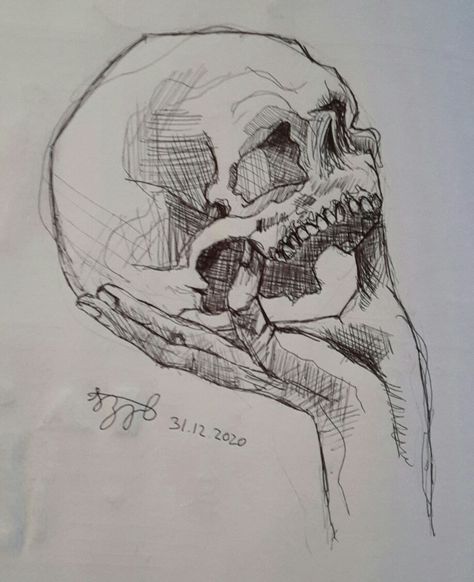 Skull In Hand Drawing, Hand Bone Drawing, Drawings On Hands Pen, Hand Holding Skull, Small Doodles, Bone Drawing, Skateboard Ideas, Skull Reference, Skull Sketch