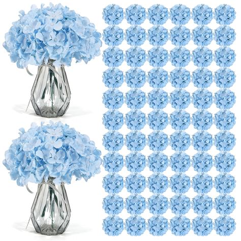 PRICES MAY VARY. 104 PCS Blue Hydrangea Flowers: This set contains 104 pcs blue hydrangea flower heads and 104 pcs stems - this ample quantity should suffice for your everyday needs or special events. Please note that the flower heads and stems are separate and require self-assembly Size & Material: Hydrangea head diameter is about 6 inches, height is about 3.6 inches, crafted from silk fabric and plastic. The individual stem measures around 8 inches in length, constructed from plastic with an i Hydrangea Birthday Decor, Simple Coastal Wedding Decor, May Wedding Decorations, Coastal Grandma Party Decor, Clase Azul Theme Party, Navy And Baby Blue Wedding, Blue Coquette Birthday Party, Blue Flowers Centerpiece, Baby Shower Centerpieces Boy