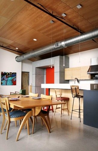 Modern Spaces Exposed Spiral Ductwork Design, Pictures, Remodel, Decor and Ideas Hvac Design, Midcentury House, Duct Work, Energy Efficient Homes, Industrial Kitchen, Kitchen Design Ideas, Home Upgrades, Ideas Pictures, Mid Century Modern Furniture