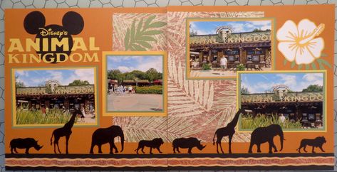 Disney Scrapbooking Layouts Animal Kingdom, Animal Kingdom Scrapbook Pages, Animal Kingdom Scrapbook Layouts, Safari Scrapbook Layouts, Safari Scrapbook, Adventure Scrapbook, Animal Kingdom Safari, Land Ideas, Scrapbook Themes